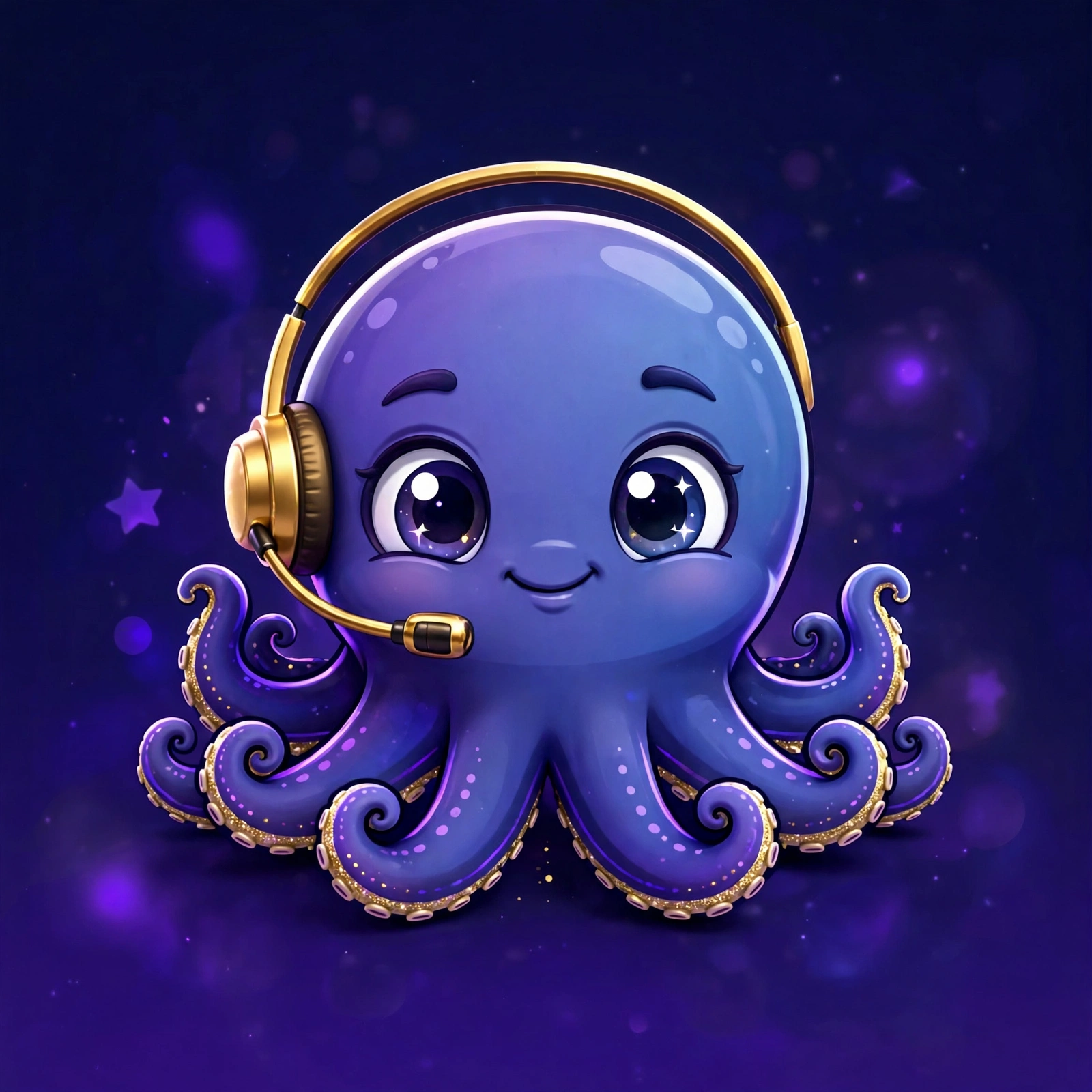 Call answering — octopus with a gold headset